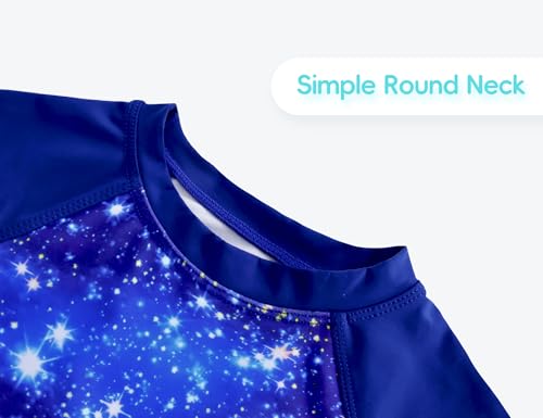 Image of Girls Swimsuit Long Sleeve Rush Guard Bathing Suit Swimwear with Bikini Bottom Sun Protection