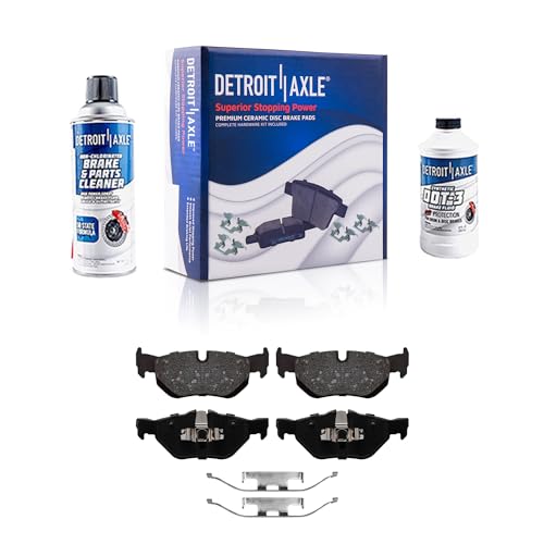 Image of Detroit Axle - Rear Brake Pads for BMW 128i 320i 323i 325i 325xi | 328i xDrive 328xi X1 Ceramic Brake Pads w /Hardware Replacement