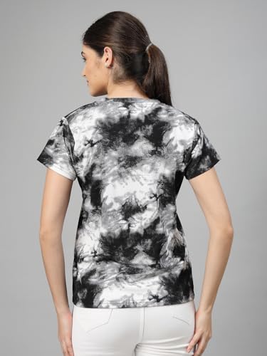 Image of UZARUS Women's Regular Fit Printed Half Sleeves Round Neck Gym Sports T-Shirt