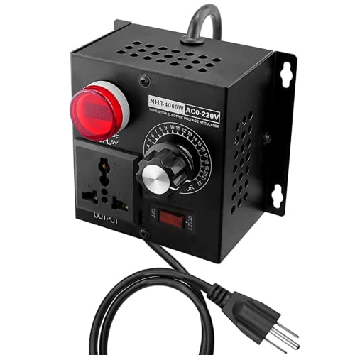 Fan Speed Controller 120v-220v Ac Motor Speed Controller Variable Fit for Electric Motor Router Rheostat, Variable Voltage Regulator 15a 4000w Max