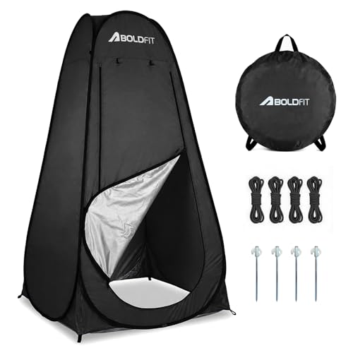 Image of Boldfit Instant Pop-Up Privacy Tent for Camping & Travel, Waterproof Portable Changing Room, Shower & Toilet Tent with UV Protection, Foldable Outdoor Shelter for Beach, Hiking & Camping Use