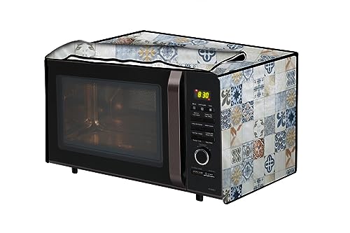 Image of The Furnishing Tree PVC Waterproof Microwave Oven Cover Compatible for Morphy Richards 23 L Convection 23MCG Mosaic Pattern Cream