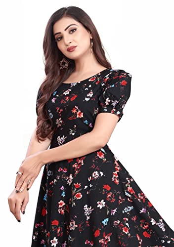Image of FLARED ALINE MAXI DRESS WITH FLORAL PRINT FOR WOMEN