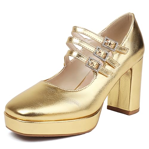 Mary Janes talon carré haut Lizoleor pour ne plus souffrir en talons