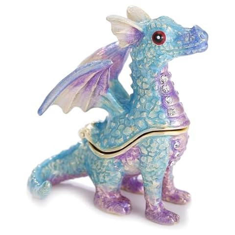 Azurt LCX Hand Painted Dragon Trinket Box Cover