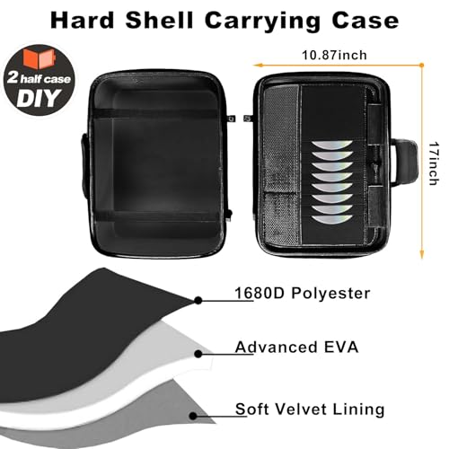 Image of jamini Hard Shell Carrying Case for PS5, PS5 Pro, Travel Case for Ps 5 Console Controller, Shockproof Protective Storage Bag for Playstation 5 Disk Digital Edition, Headset, Base, Accessories(Black)