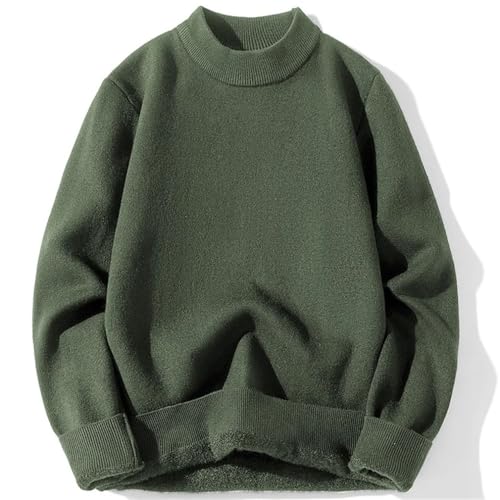 Men Solid Loose Pullover Crew Neck Long Sleeve Sweater Business Knit Top2