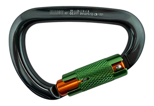 Elliot ST HMS Karabiner Don 3 mit Trilock-Verschluss, 28/9/8 kN (längs/quer/offen), Farbe:anthrazit-orange