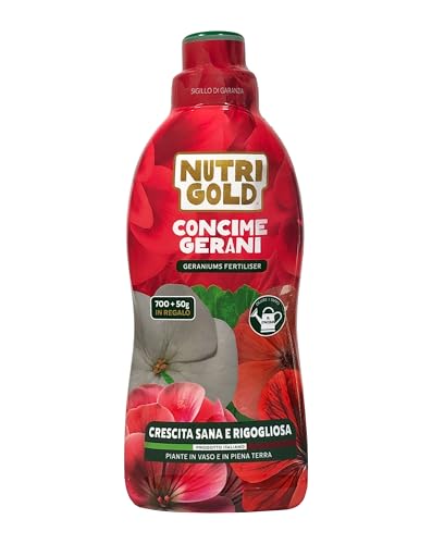 NutriGold® concime Gerani | Fertilizzante Specifico per Gerani in Vaso o Giardino - Stimola...