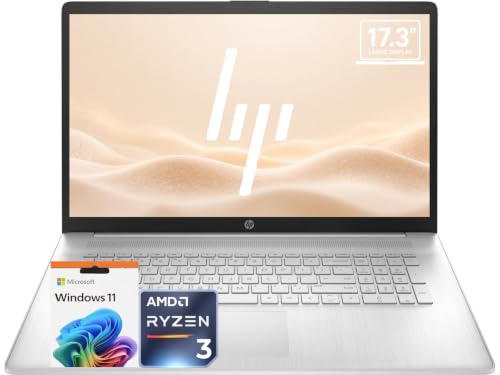 Image of HP 17.3 inch Laptop, AMD Ryzen 3 5300U Processor, Large HD Display, 8GB RAM, 256GB PCIe SSD, Windows 11, Full-Size Keyboard with Numeric Keypad, Long Battery Life