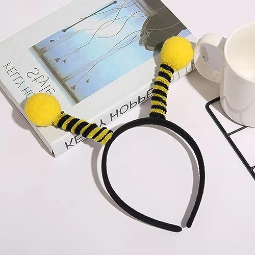 Lezevn 6Pcs Bee Antenna Headband Pom Pom Head Boppers Bee Headband Halloween Bumblebee Cosplay Accessories - Image 4