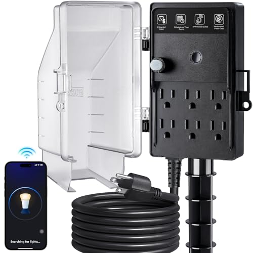 Condition photo showing Good Condition for SURAIELEC Zigbee Outdoor Power Stake Timer Waterproof, 6 Outlet Power Strip Weatherproof, Smart Plug Light Timer Switch, 6FT Extension Cord, Alexa/Google Assistant Compatible, Hue Bridge Required