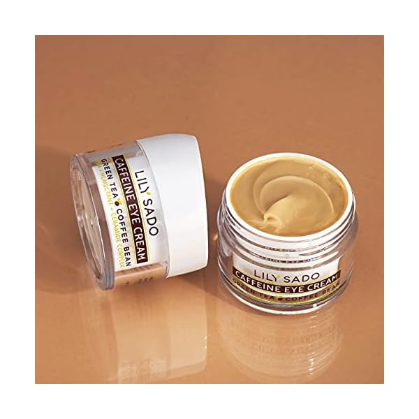 LILY-SADO-Caffeine-Eye-Cream-Potent-Anti-Aging-Skin-Repair-Eye-Gel-with-Green-Tea-Matcha-Arabica-Coffee-Vitamins-C-B5-E-Collagen-Peptides-Reduces-Wrinkles-Under-eye-Circles LILY SADO TEA+C™ CAFFEINE EYE CREAM - Anti-Aging Vegan Natural Eye Repair Moisturizer w Arabica Coffee Beans & Green Tea Matcha - Prevents Under-eye Wrinkles, Puffiness, Eye Bags