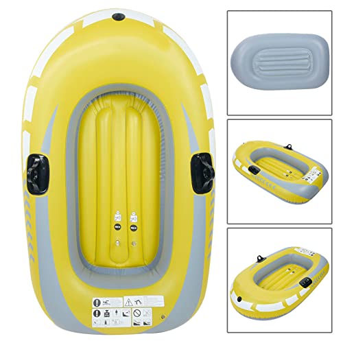 Bateau gonflable pliable 1 personne jaune pour éviter l'encombrement pêche