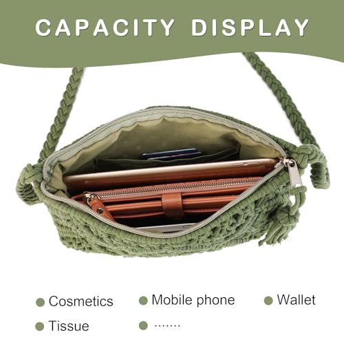 Image of Gladdon Bohemian Small Crossbody Bag for Women Stylish Woven Shoulder Purse | Hand Weaving,Small Boho Crossbody,Lightweight,with Tassel,Travel Vacation,Daily Use,Sturdy Straps,Showcasing Individuality