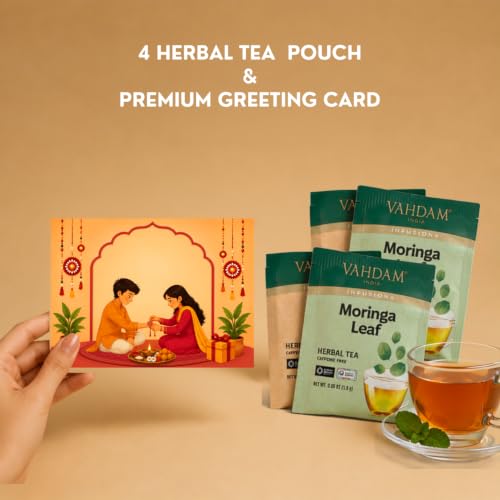 Image of Be Healthy Rakhi Gift Hamper, 15 items, Raksha Bandhan Gift For Brother, Rakhi, No Added Sugar Laddoo, Flavoured Nuts, Tea Sachets, Roli Chawal, Greeting Card & Decorative Gift Box, Premium Gift Hamper Set