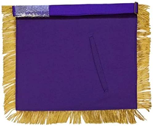 Tablier carré brodé MASTER MASON violet avec G maçonnique pour loge