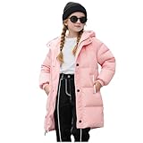 nhApmj Girls Coats Size 8-10 Youth Fall Fashion Cute Oversized Quilted Down Jackets Winter Windproof Warm Solid Padded Parka Jackets with Hood