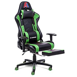 AA-Products-Gaming-Chair-High-Back-Ergonomic-Computer-Racing-Chair-Adjustable-Gamer-Chair-with-Footrest-Lumbar-Support-Swivel-Chair–Blackgreen - Vita Supply