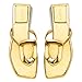 PARTY Square Toe Flip Flops Women,Fashion Designer Thong Sandals with Gold Buckle Trendy Summer Comfort Flat Sandals,GOLD PU-7.5