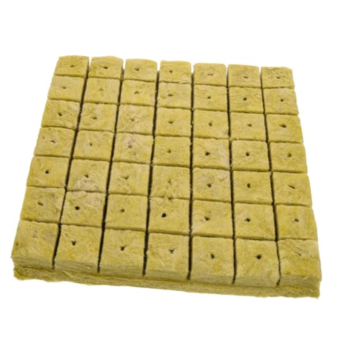 VILLCASE 49 Stück Teiliges Steinwolle Anzuchtwürfel Pflanzenerde Nährmedium für Hydrokultur Hohe Wasseraufnahme Durchlässig für Gemüse Blumen Stecklinge Soilless Plant Propagation