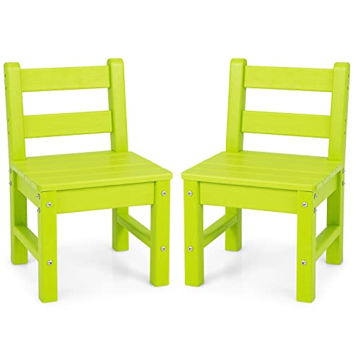 Costzon 04628 Kids Chair, 2Pcs All-Weather & Heavy-Duty Children Learning Chairs W/Backrest cover