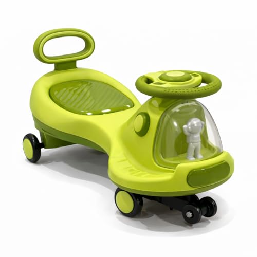 Image of Storio Spacer Swing Car for Kids - Green | Ride On Magic Car Push Vehicle with Comfortable Seat & 360 Rotation | No Pedal No Battery | Heavy Duty Ride-On Toy for Baby Boys & Girls 3+ Years