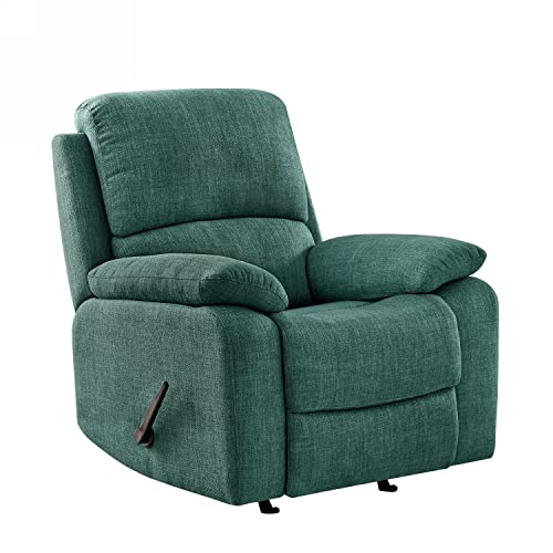 Modern Recliner Chair Adjustable Single Sofa, Push Back Recliner With Footrest, Ergonomic Arms And Back For Living Room And Bedroom (Green Fabric, Recliner Chair) #TOP30