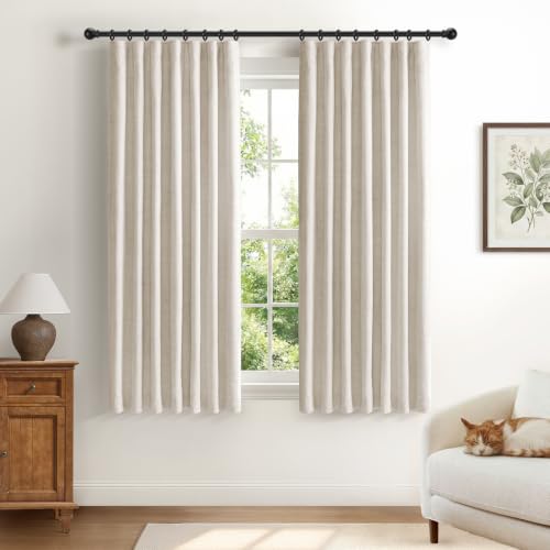 Cortinas opacas para evitar la luz exterior DEFYNEE paneles térmicos de lino contra el calor 2