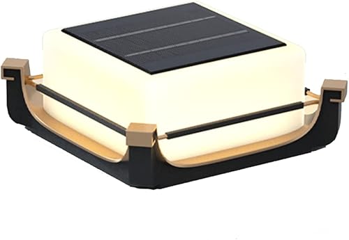 MTNROO Lámpara de poste solar elegante de estilo vintage, farol de pilar europeo, farol de poste de patio, luces de pilar victoriano, luces