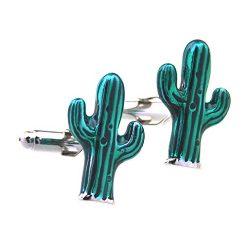 MRCUFF Cactus Green Desert Pair Cufflinks in a Presentation Gift Box & Polishing Cloth