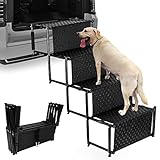 Folding Dog Steps for Cars and SUV, Lightweight Dog Stairs with Nonslip Surface for High Beds Trucks...