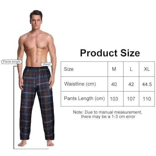 AUYAO Pijama para Hombre con Bolsillos - Pantalones Largos de Descanso para Otoño e Invierno - imagen 2