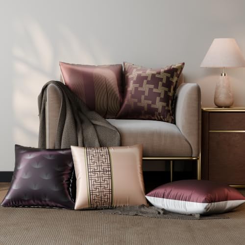 Image of Stoa Paris Cushion Cover Set of 5, Home Decor for Sofa, Bed & Living Room, Digital Printed Cushion Cover 16 Inch x 16 Inch, Soft Touch Finish, Hidden Zip Closure, Cordelia's Courtesy - Cordelia