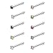 Ruifan 10PCS 18G Surgical Steel Mix Color Diamond CZ Nose Stud Rings Bone Pin Piercing Jewelry 1.5mm