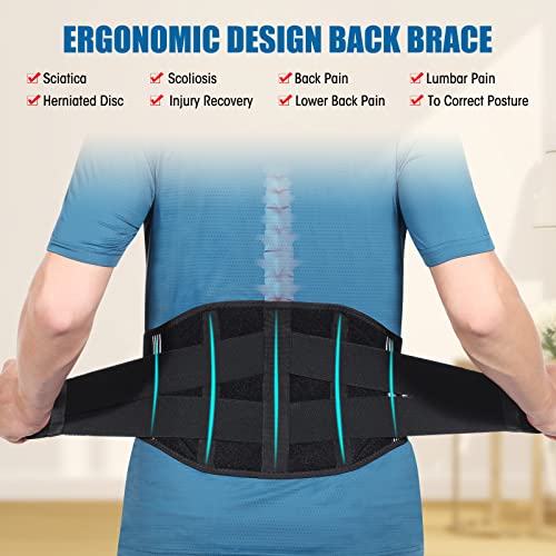 Cueheat Back Brace For Lower Back Pain Relief - Lumbar Support Belt For Women, Adjustable Back Support Belt With 5 Stays, Lower Back Brace For Scoliosis, Disc Herniation, Heavy Lifting Work(37”-43”) #TOP2