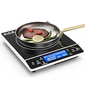 VBGK Induction Cooktop, 1800W Single Burner Electric cooktop,Induction Stove Top with Large LCD Sensor Touch, Induction Hot Plate with 9 Temperature Levels, Child Safety Lock & 4H Timer