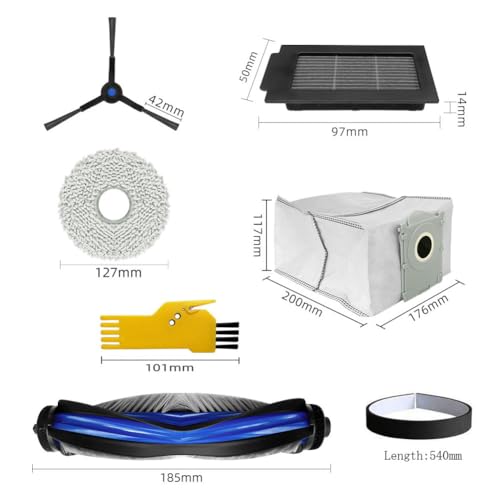 Image of Replacement Parts for ECOVACS DEEBOT T50 Pro Omni / T50 Omni / T50 Pro Omni Gen2 / T50 Omni Gen2 Robot Vacuum Cleaner 2 Main Brushes, 4 Filters, 6 Side Brushes, 4 Mop Cloths, 4 Dust Bags
