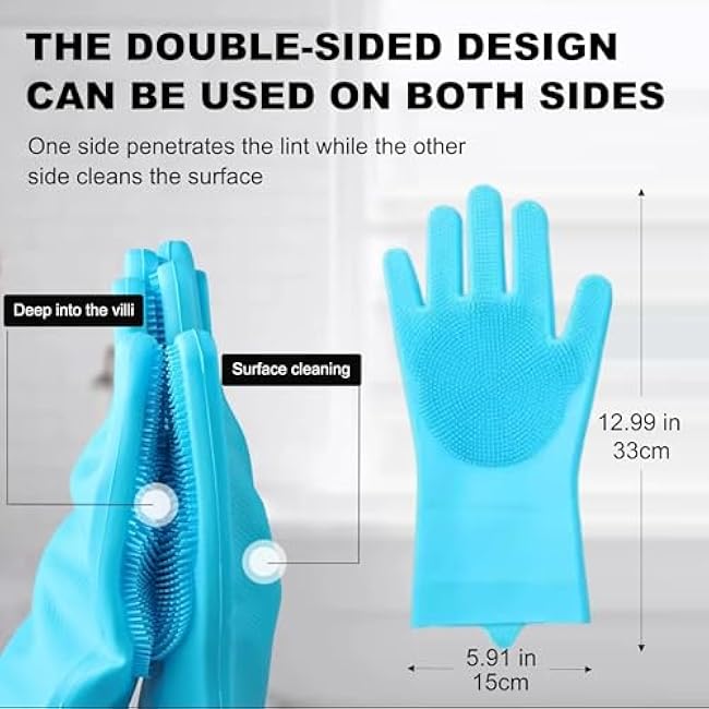 Pet Grooming Gloves, Heat Resistant Silicone Gloves£¬Silicone Hair Removal Mitt for Dogs and Cats,Cat Bathing Gloves £¬Cat and Dog Massage Products£¬ Blue¡£-7PBA9T86