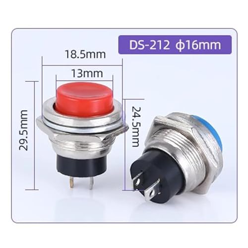 Interrupteur momentané de 16mm bleu pour console de simulation - 6