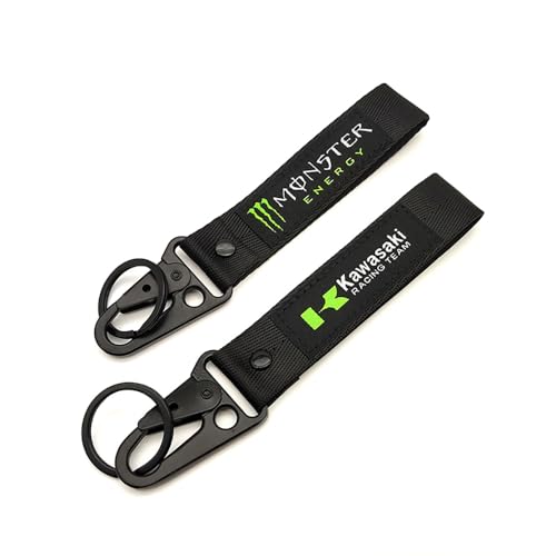 WRFUU Motorcycle Polyester Embroidery Keyring personalised Keychain Customised Key Ring Key Chain for Kawasaki Monster,Black-A WRFUU Motorcycle Polyester Embroidery Keyring personalised Keychain Customised Key Ring Key Chain for Kawasaki Monster,Black-A