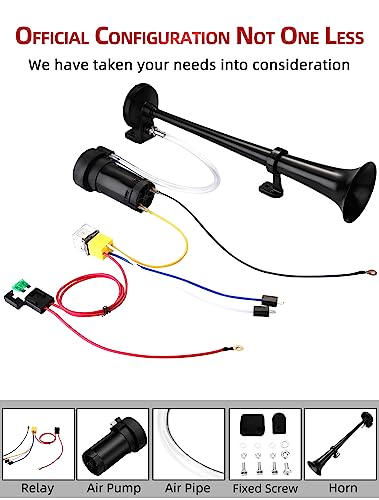 Hk CE0342-VTUS 12V 150Db Air Train Horn Kit With Compressor Single Trumpet Air Horn Powerful Loud For Trucks Cars Boat Suv Train thumb #1