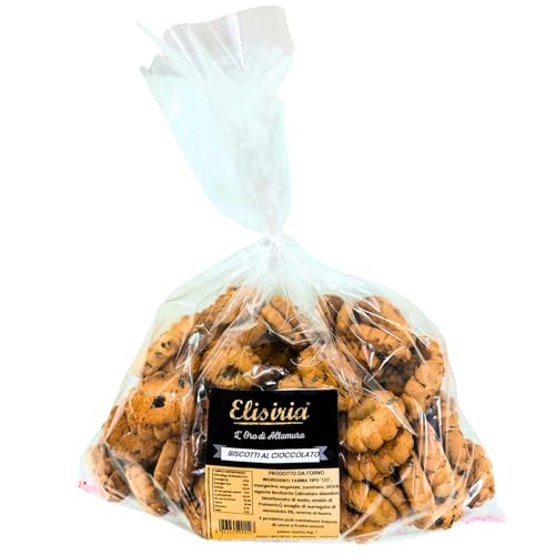 Elisiria – Frollini artesanal de chocolate, paquete de 1 kg, galletas secas ideales para desayunos y meriendas, Made in Italy (rollos de chocolate)