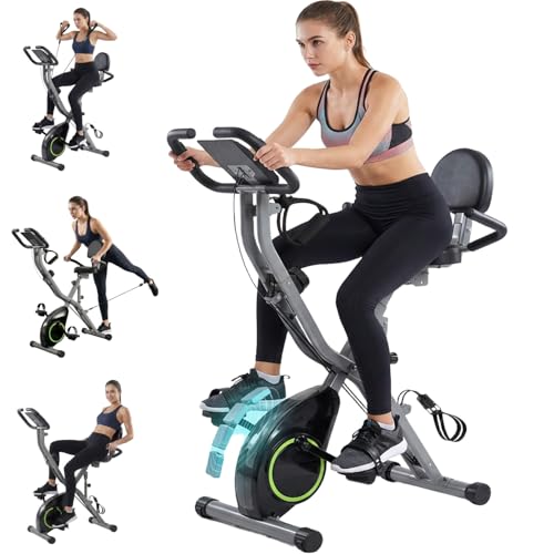 Foldable Exercise Bike Stationary Bikes for Home, 5 IN 1