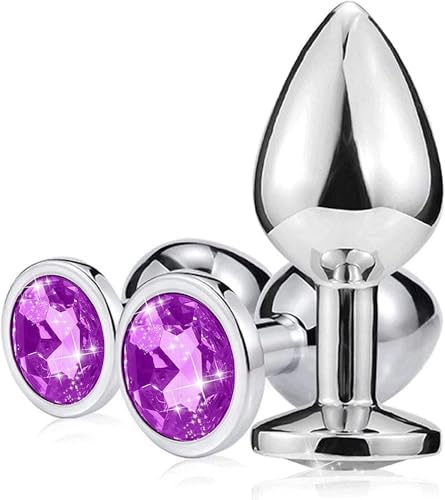 R5CN-Juego 3 Piezas Metal plṹg ànàlés bṹtt plṹg tàpon ànàl Dȋldó con diàmanté vibràción cṑnsṑlậdor séx tóys Ṧexṑ Bṑlậ sàtisfacér jugṹetes éróticós próstàté stimṹlatór Ṧéxṹales para mujer pareja hombre