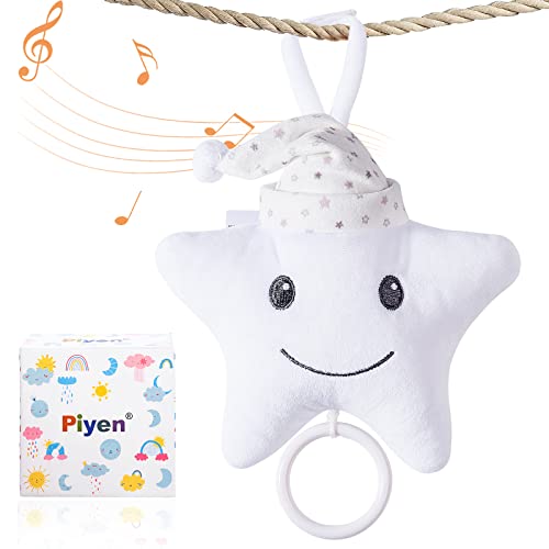 Image of Piyen Baby Hanging Musical Toy with Music Box,Baby Stroller Pendant Bell,Car Seat Toys,Baby Rattle,Star (white)