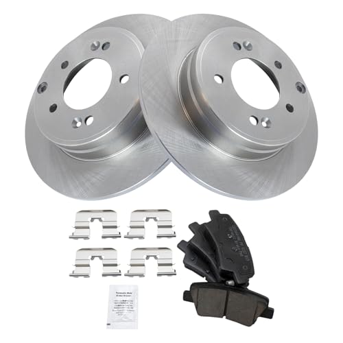 Image of TRQ Rear Brake Pad and Rotor Set Ceramic Compatible with 2014-2015 Kia Optima