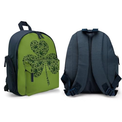 Clover Pot Leaves Cute Backpack Lightweight Mini Shoulder Bag Travel Daypack for Camping Picnic Blue-style4