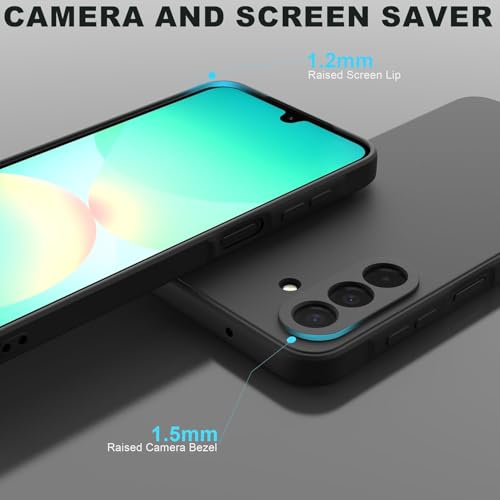 Image of DIZORO Microfiber Candy Case for Samsung A26 5G Smooth Touch Cushion Liquid Soft Silicone Gel Rubber Phone Cases Non-Slip Full Body Protective Shockproof Back Cover (Black)