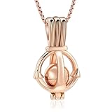 GMLRTOSPT Urna Hueca, joyería, urna de Ancla, Collar, Perfume para Cenizas, Soporte para el Cabello, joyería de cremación, Recuerdo conmemorativo, Grabado Gratuito - Oro Rosa